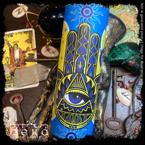 Evil Eye Protection Glass 7 Day Candle