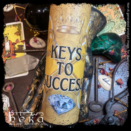 Keys to Success Glass 7 Day Candle