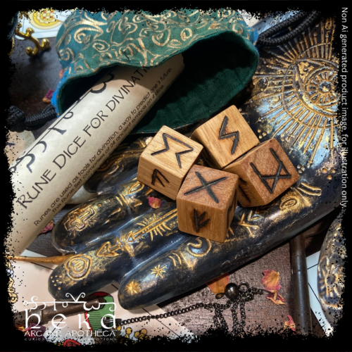 Handmade Rune Dice Set - Tasmanian Oak