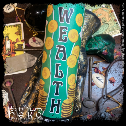 Money and Wealth Glass 7 Day Candle